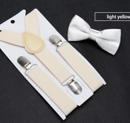 Kids Suspenders Bow Tie Set Boy Girl Retro Adjustable Suspenders Children Baby Braces Clip-on Trousers Wedding Ties Accessories