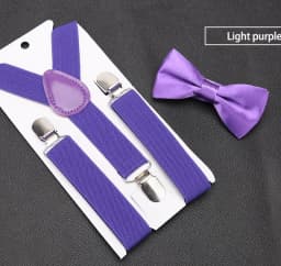 Kids Suspenders Bow Tie Set Boy Girl Retro Adjustable Suspenders Children Baby Braces Clip-on Trousers Wedding Ties Accessories