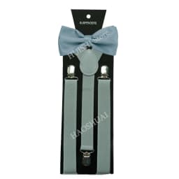HUISHI Fashion Plain Black Suspenders for Men Navy Red Burgundy Braces Unisex Strap Bretels Mannen Women Bow Tie Suspenders Blue