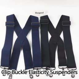 1Pc Deepeel 5*120cm New Fashion Wide Men's Suspender Pants Black Hook Buckle 4 Clip Stretch Male Jockstrap Work Braces Accessory