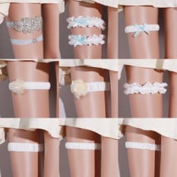 Fashion Lace Bow Sexy Garter Sparkling Rhinestone Stretch Women's Garter Belt Holiday Party Dress Up Suspenders Ornaments