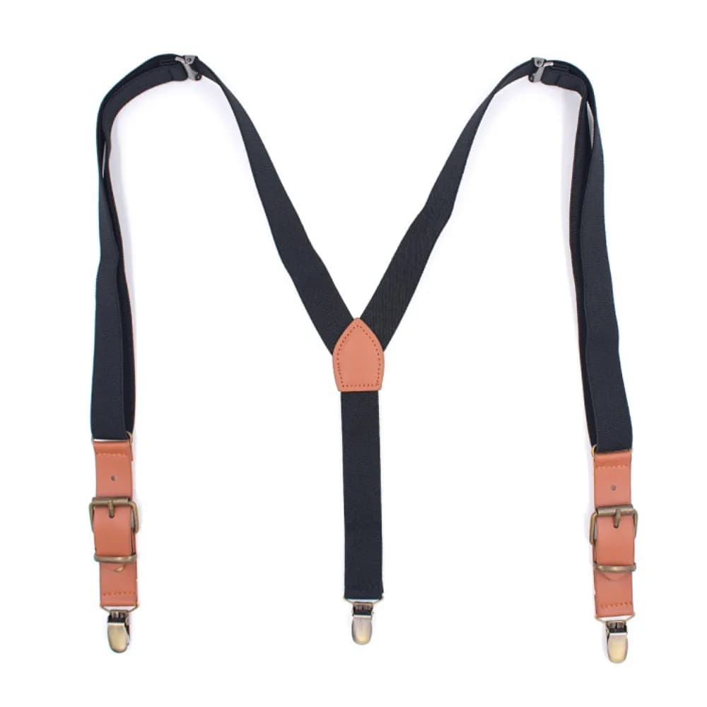 Vintage Suspenders 2.5cm Wide Y-back with 3 clips Adjustable Elastic Trouser Braces Suspender Belt for Women Fashion Accessories