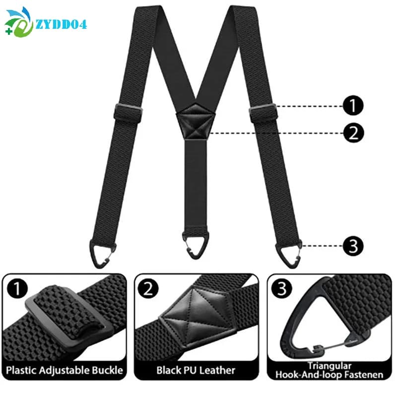 ●1Pc Y-Type Back Design Tactical Hidden Suspenders For Men Heavy Duty Work Under Clothes Daily Wear Accerssories
