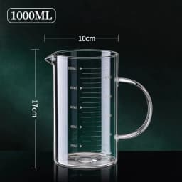 250/350/500/1000ml Glass Measuring Cup With Handle 1pc High Borosilicate Glass Milk Coffe Measuring Mug Heat-resistant Cup