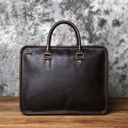 NZPJ Men's Briefcase Leather Handbag Retro Top Layer Cowhide Laptop Bag Crazy Horse Leather Shoulder Messenger Bag Luxury Bag