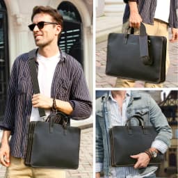 CONTACT'S Genuine Leather Sling Briefcase for Men Business Bags Male Shoulder Bag Men's Bag Tote Laptop Bags for 16" Macbook Pro
