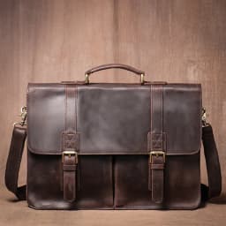 LUOKIR Vintage Crazy Horse Briefcase Travel Genuine Leather Handbag Luxury Men's Messenger Computer Shoulder Bag 14 Inch Laptop