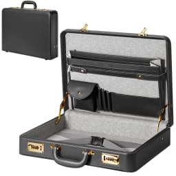 Briefcases for Men, Anti-Theft Dual Lock Briefcase with 16 Inch Laptop Compartment, Waterproof Faux Leather, Brief Cases Men wit