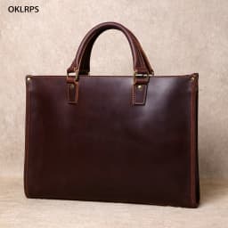 Original Ultra-Simple High Quality Men's Leather Document Baotou Layer Cowhide Computer Bag Business Trip Office Handbag