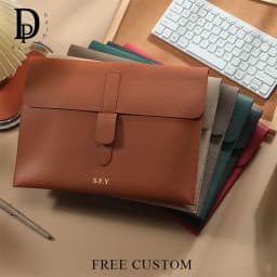 Business PU Leather A4 Document Bag Personlized Wholesale Luxury 13 Inch Laptop Bag Custom Name Office Storage Bag Folder Sleeve