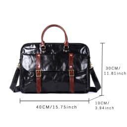 Genuine Leather Men's Brifecase 15 Inch Laptop Bags Simple Cowhide Messenger Bag Vegetable-tanned Leather Business Casual Style