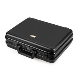 ABS+Aluminum Business Briefcase - TSA Lock Tool Storage Case with Portable Design & Carry-On Compartments