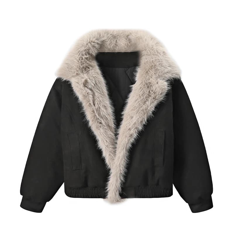 Vintage Thicken Fleece Warm Jackets Streetwear Harajuku Hip Hop Padded Jackets Outwear Winter Jackets Fur Collar Parkas Coat Men