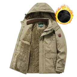 Winter Thicken Warm Men's Winter Jackets Casual Zipper Up Fleece Lining Jacket Windproof Thermal Parka Coat Outwear Clothing