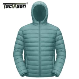 TACVASEN Mens Winter Quilted Puffer Jackets Lightweight Padding Waterproof Jackets Hooded Insulated Warm Outdoor Work Male Coats