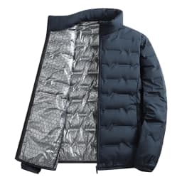 Outdoor Windproof Outerwear Winter Casual Warm Men Fleece-lined Jacket Solid Color Thicken Male Fashion Stand Collar Coats