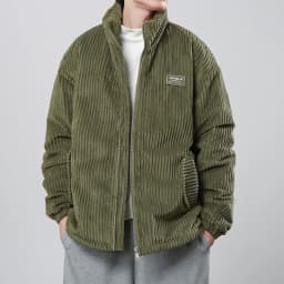 Autumn Winter Corduroy Men's Parkas High-end Design Quality Men's Jacket Handsome Trendy Brand Thick Couple Down Cotton Jacket