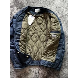 Retro Japanese Style Thick Warm Autumn Winter Cotton Jacket Casual Versatile Denim Outerwear for Men Stand Collar Loose Fit