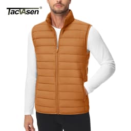 TACVASEN Lightweight Puffer Vest Mens Windproof Vest Sleeveless Vest Winter Jacket Casual Coat Warm Thicken Waistcoat Streetwear