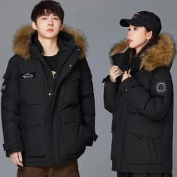 2026 Winter Mens Hooded Fur Collar Duck Down Coats High Quality Waterproof Coats Fashion Parkas Male Casual Warm Down Jackets