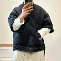 Retro Japanese Style Cotton Jacket Inner Short Sleeve Unisex Winter Coat Warmth Cleanfit Casual Pure Color Button up