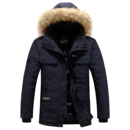 Mens Winter Fur Hooded Parkas Men Snow Windproof Down Parkas Thickened -30 Degree Keep Warm Outdoor Outerwear Jackets Size 6XL