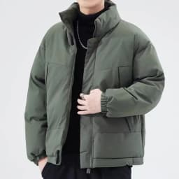 Men's Winter Thickened Warm Cotton Jacket Loose Casual Outerwear Trendy All-Match Cotton Padded Coat Stand Collar Polyester F...