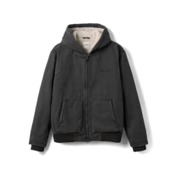 SIMWOOD 2025 Winter New Oversize Washed Vintage Sherpa Lined Jackets Men Plus Size Hooded Warm Coats Brand Clothing