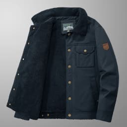 Men's Casual Lapel Jacket 2025 Autumn/Winter Thickened Washed Cotton Fleece Fashionable Men's Coat