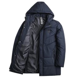 Autumn and winter Fashion Thickened Warm Mid-Length Hooded Cotton-Padded Jacket Men's Loose Sports Large Size High Quality Coat