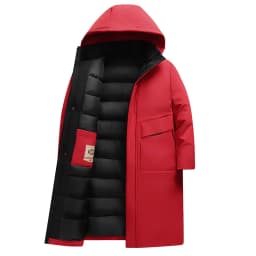 2026 new arrival winter hooded jacket long style sill-like cotton jackets men,mens fashion thicken warm parkas trench coat male