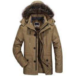 Casual Faux Fur Hooded Fleece Long Male Jacket Winter Jacket Men's Plus Size Cotton Padded Warm Parka CoatWindbreaker Parkas