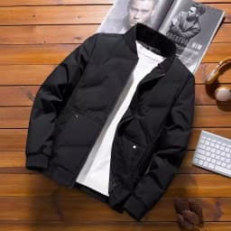 Lightweight Padded Cotton Jacket Men's Autumn Winter High End Casual Baseball Collar Pilot Coat Fashion Urban Style Long Sleeve