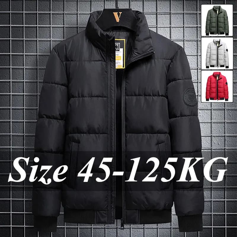 Plus Size Men's Casual Parkas Coat M-8XL Thickened Padded Jacket Fall Winter Cotton-padded Coat Black Green Whiite Male Clothing