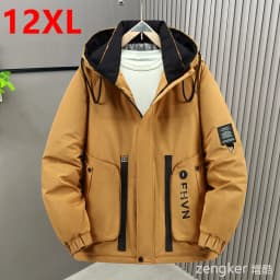 Men's Winter New Style Thickened Casual Trendy Loose Cotton Jacket, Plus Size with Extra Padding 9XL 10XL 12XL