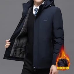 Men Thicken Fleece Zipper Men Warm Winter Coat Mens Jackets Plus Size New Waterproof Winter Jacket Men Hoodied Parka Clothes