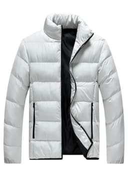 Men's Thickened Fleece Lined Cotton Jacket Winter Workwear Jacket Warmth Padded Coat Casual Style Zipper Closure Long Sleeve