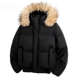 Man Parka Jacket Winter Fashion Fur Collar Warm Jacket Women Solid Color Casual Hooded Parka Coats Outwear American Couple 2025