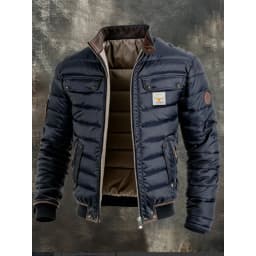 Winter Men Vintage Quilted Patchwork Warm Zipper Outdoor Jackets Puffer Jacket Luxury High Quality Parka Cotton-Padded Coat New