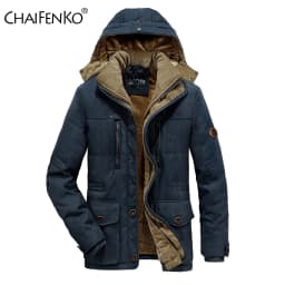 Men Winter New Windproof Hooded Thick Fleece Warm Parka Men Fashion Brand Coat Men Classic Casual Parka Jacket Men Size 6XL