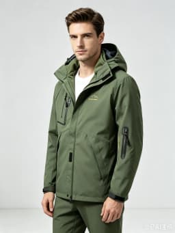 Male 3 In 1 Windproof Two Piece Outdoor Jacket Fleece Lined Thick Winter Coat Suitable For Mountaineering Cycling Hiking Travel