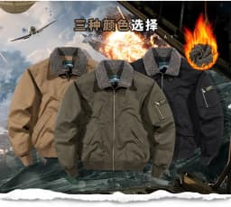 Fleece American Lapel Parkas Handsome Flight Jacket Autumn Winter Cotton Washed Workwear Jacket Men Casual Versatile Retro Coat
