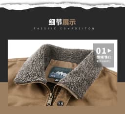 Fleece American Lapel Parkas Handsome Flight Jacket Autumn Winter Cotton Washed Workwear Jacket Men Casual Versatile Retro Coat