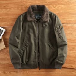 Lamb Velvet Jacket Men's Winter Fleece Lined Loose Workwear Stand Collar Jacket Cleanfit Style Long Sleeve Warm Casual Coat