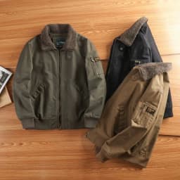 Lamb Velvet Jacket Men's Winter Fleece Lined Loose Workwear Stand Collar Jacket Cleanfit Style Long Sleeve Warm Casual Coat