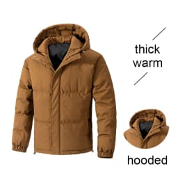8XL Winter Men's Parkas Solid Premium Hooded Puffer Plus Size Loose Fit Coat Warm Padded Cotton Outerwear Thick Jacket