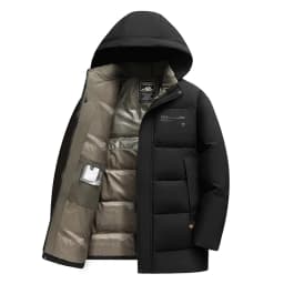 Men Mid Length Detachable Hooded Parkas Men Business Outerwear Men Slim Warm Padded Jacket Winter New Middle Aged Streetwear