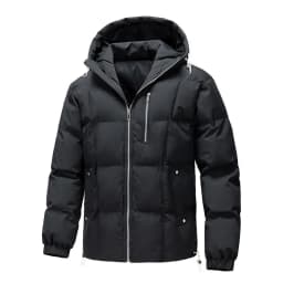 Winter Hooded Quilted Trench Jacket Men's Casual Streetwear Outerwear