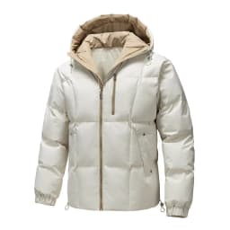 Winter Hooded Quilted Trench Jacket Men's Casual Streetwear Outerwear