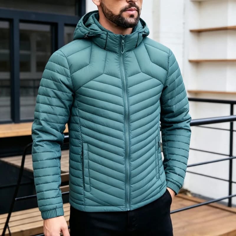 Outdoor Lightweight Puffer Jacket Men's Hooded Insulated Thermal Puffy Winter Heated Parkas Men New Outerwear Padded Parka Coats